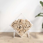 vidaXL Suport pentru lemne de foc alb 60x25x60 cm Oțel laminat la rece vidaXL Suport pentru lemne de foc alb 60x25x60 cm Oțel laminat la rece