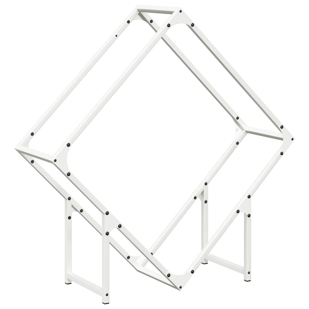 vidaXL Suport pentru lemne de foc alb 80x25x80 cm Oțel laminat la rece