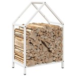 vidaXL Suport pentru lemne de foc alb 40x25x60 cm Oțel laminat la rece vidaXL Suport pentru lemne de foc alb 40x25x60 cm Oțel laminat la rece