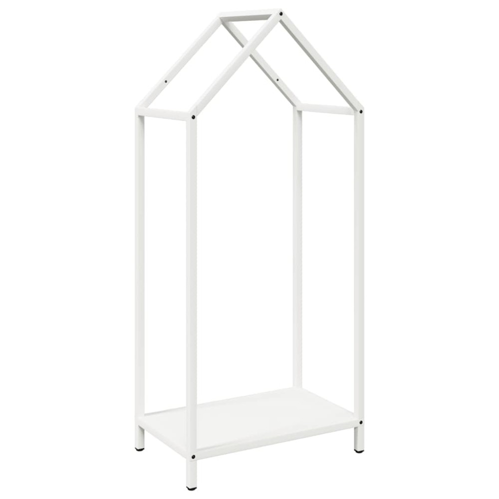 vidaXL Suport pentru lemne de foc alb 40x25x90 cm Oțel laminat la rece