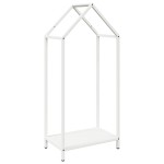 vidaXL Suport pentru lemne de foc alb 40x25x90 cm Oțel laminat la rece