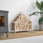 vidaXL Suport pentru lemne de foc alb 60x25x60 cm Oțel laminat la rece vidaXL Suport pentru lemne de foc alb 60x25x60 cm Oțel laminat la rece