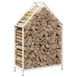 vidaXL Suport pentru lemne de foc alb 60x25x90 cm Oțel laminat la rece