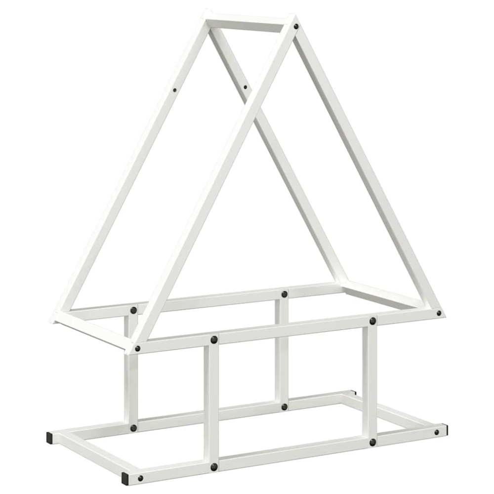 vidaXL Suport pentru lemne de foc alb 50x25x60 cm Oțel laminat la rece