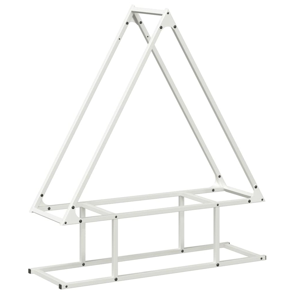 vidaXL Suport pentru lemne de foc alb 80x25x90 cm Oțel laminat la rece