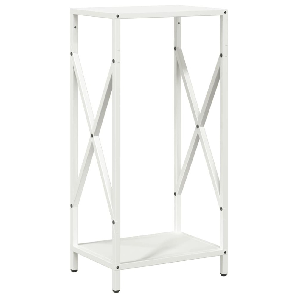 vidaXL Suport pentru lemne de foc alb 34x25x70 cm Oțel laminat la rece