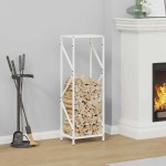 vidaXL Suport pentru lemne de foc alb 34x25x100cm Oțel laminat la rece vidaXL Suport pentru lemne de foc alb 34x25x100cm Oțel laminat la rece