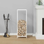 vidaXL Suport pentru lemne de foc alb 34x25x100cm Oțel laminat la rece vidaXL Suport pentru lemne de foc alb 34x25x100cm Oțel laminat la rece