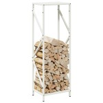 vidaXL Suport pentru lemne de foc alb 34x25x100cm Oțel laminat la rece vidaXL Suport pentru lemne de foc alb 34x25x100cm Oțel laminat la rece