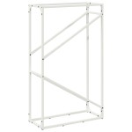 vidaXL Suport pentru lemne de foc alb 60x25x100cm Oțel laminat la rece