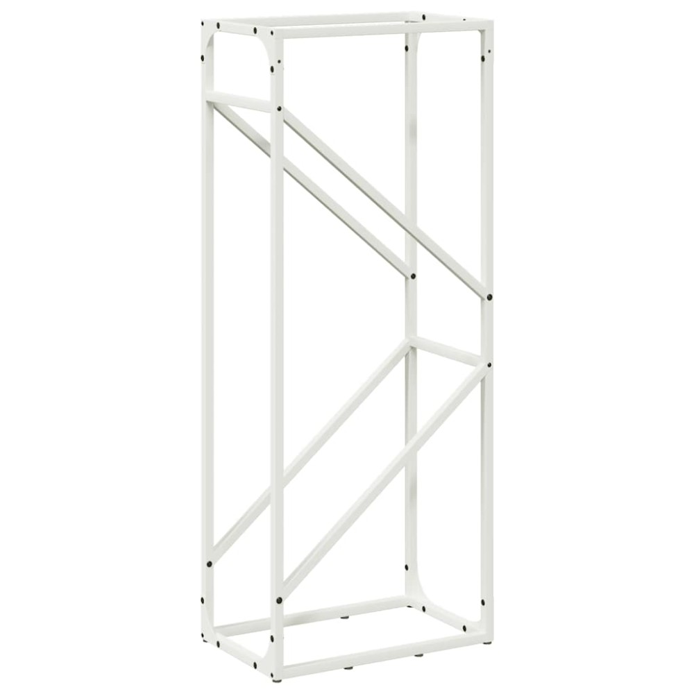 vidaXL Suport pentru lemne de foc alb 40x25x100cm Oțel laminat la rece
