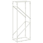 vidaXL Suport pentru lemne de foc alb 40x25x100cm Oțel laminat la rece