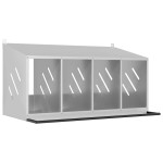 vidaXL Cutie cuibar pentru pui cu 4 compartimente argintiu galvanizat vidaXL Cutie cuibar pentru pui cu 4 compartimente argintiu galvanizat