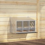 vidaXL Cutie cuibar pentru pui cu 3 compartimente argintiu galvanizat