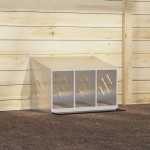 vidaXL Cutie cuibar pentru pui cu 3 compartimente argintiu galvanizat