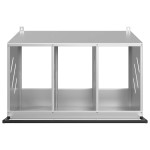 vidaXL Cutie cuibar pentru pui cu 3 compartimente argintiu galvanizat