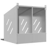 vidaXL Cutie pentru pui cu 2 compartimente, metal argintiu galvanizat