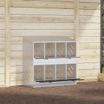 vidaXL Cutie pentru pui cu 8 compartimente, metal argintiu galvanizat