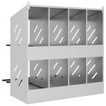 vidaXL Cutie pentru pui cu 8 compartimente, metal argintiu galvanizat