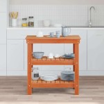 vidaXL Banc de lucru Maroniu cerat 78,5 x 50 x 80 cm Lemn de pin masiv