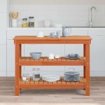 vidaXL Banc de lucru Maro ceruit 110,5 x 50 x 80 cm Lemn masiv de pin