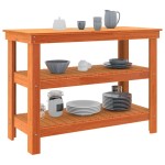 vidaXL Banc de lucru Maro ceruit 110,5 x 50 x 80 cm Lemn masiv de pin