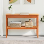 vidaXL Masă de consolă Maro ceruit 110 x 40 x 75 cm Lemn masiv de pin vidaXL Masă de consolă Maro ceruit 110 x 40 x 75 cm Lemn masiv de pin