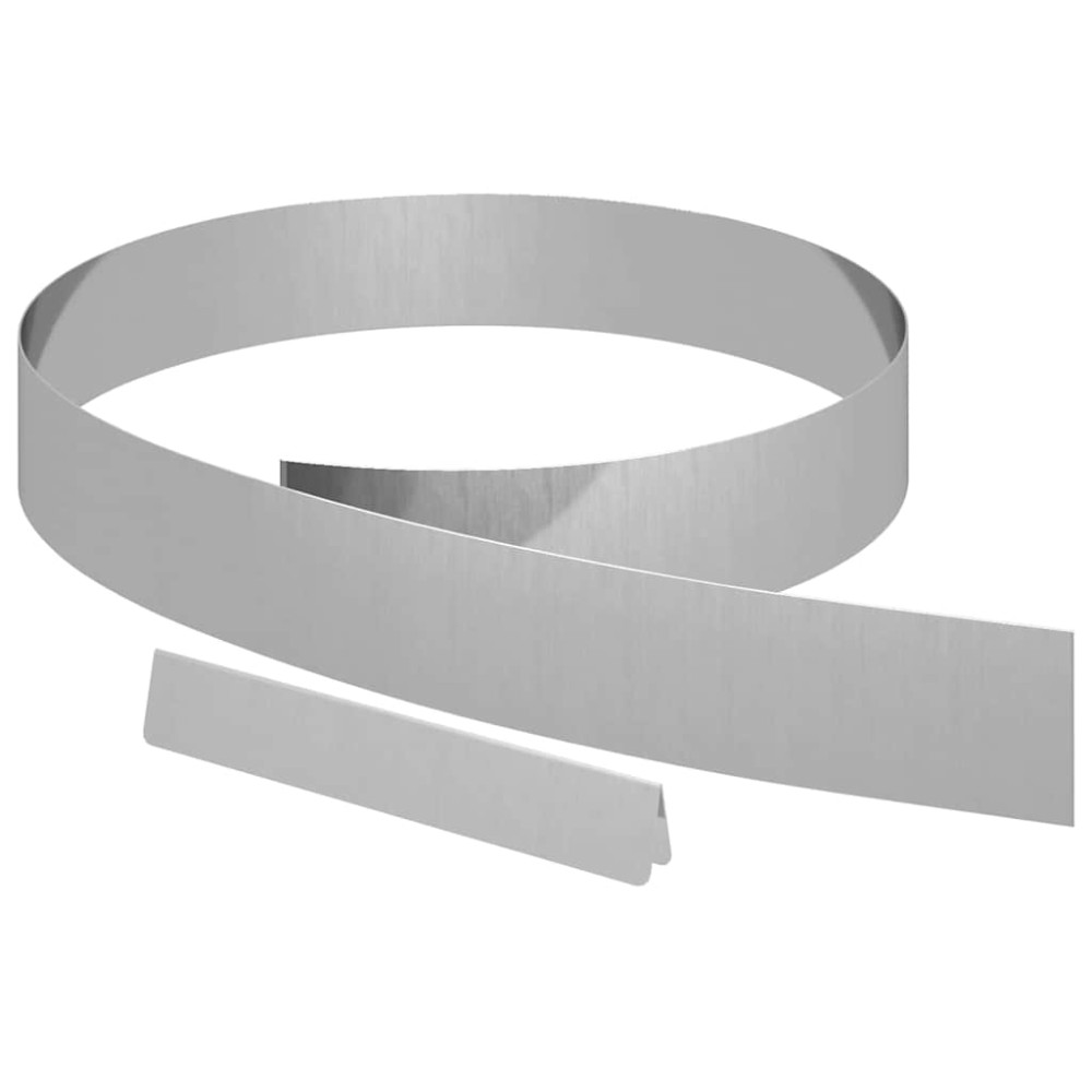 vidaXL Împrejmuire pentru gazon Argintiu 450 x 10 cm Oțel galvanizat