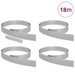 vidaXL Împrejmuire pentru gazon 4 pcs Argintiu 450 x 10 cm