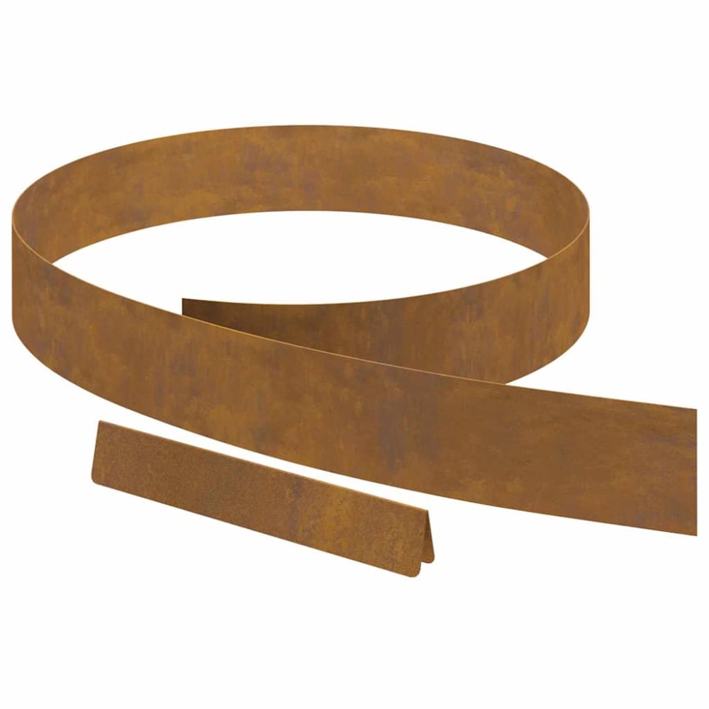 vidaXL Împrejmuire pentru gazon 4 pcs Ruginit 450 x 10 cm