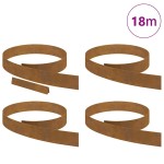 vidaXL Împrejmuire pentru gazon 4 pcs Ruginit 450 x 10 cm