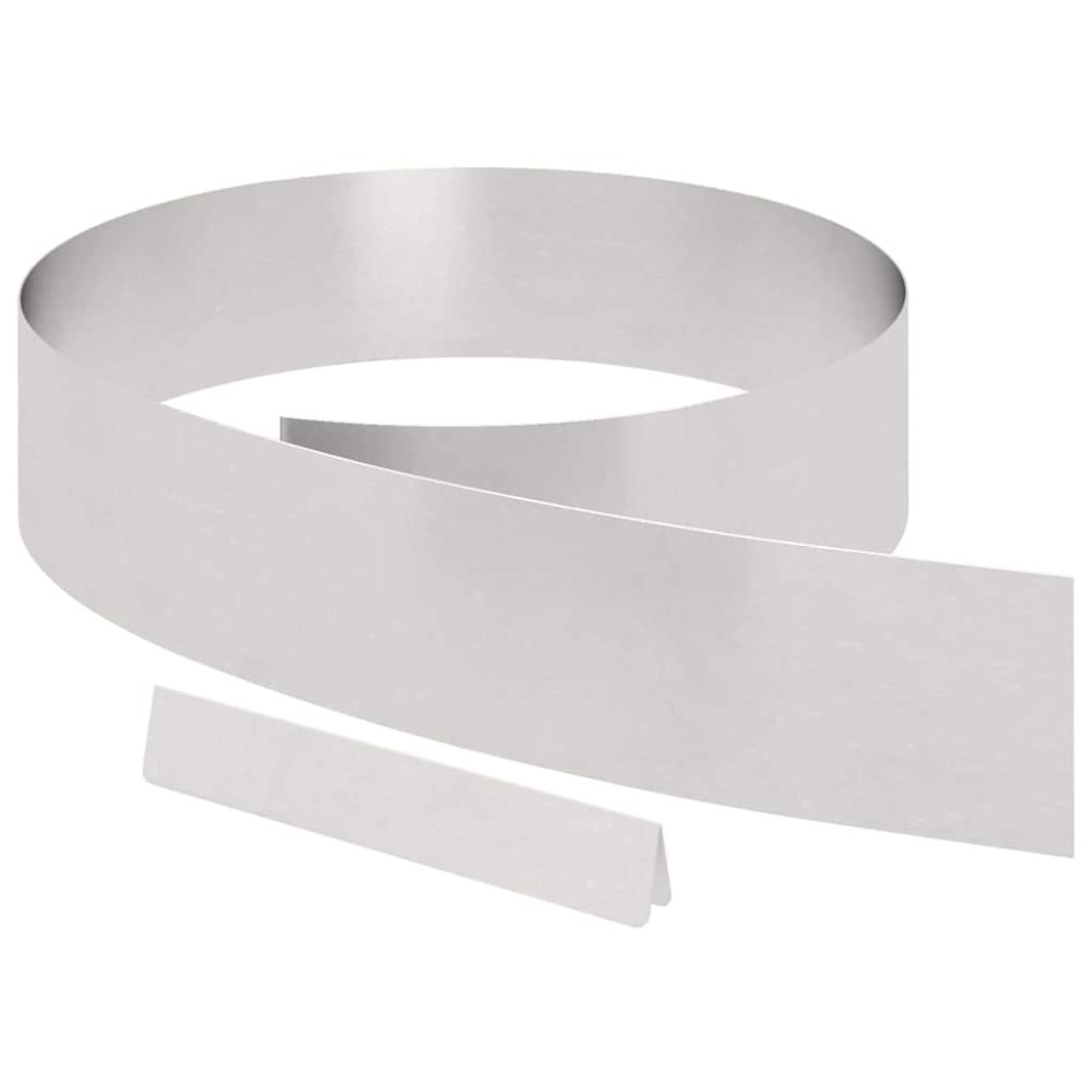 vidaXL Împrejmuire pentru gazon Argintiu 450 x 15 cm Oțel inoxidabil