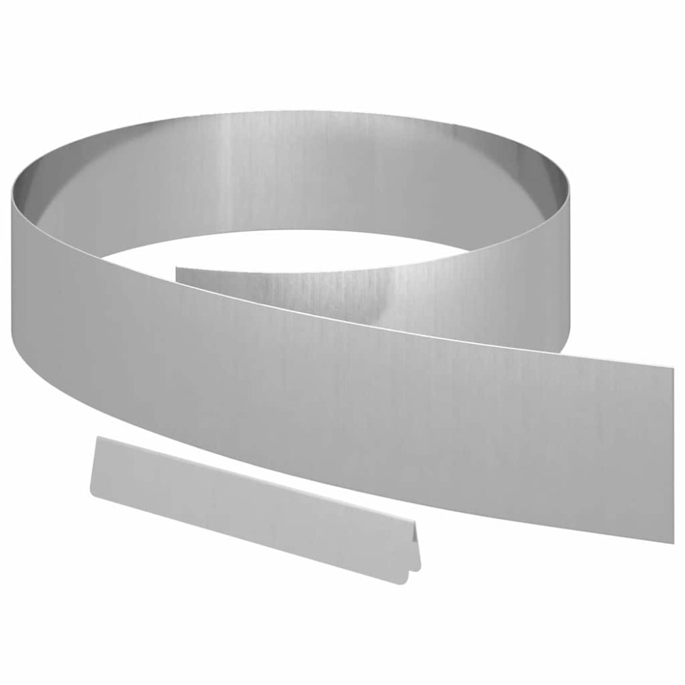 vidaXL Împrejmuire pentru gazon Argintiu 450 x 15 cm Oțel galvanizat