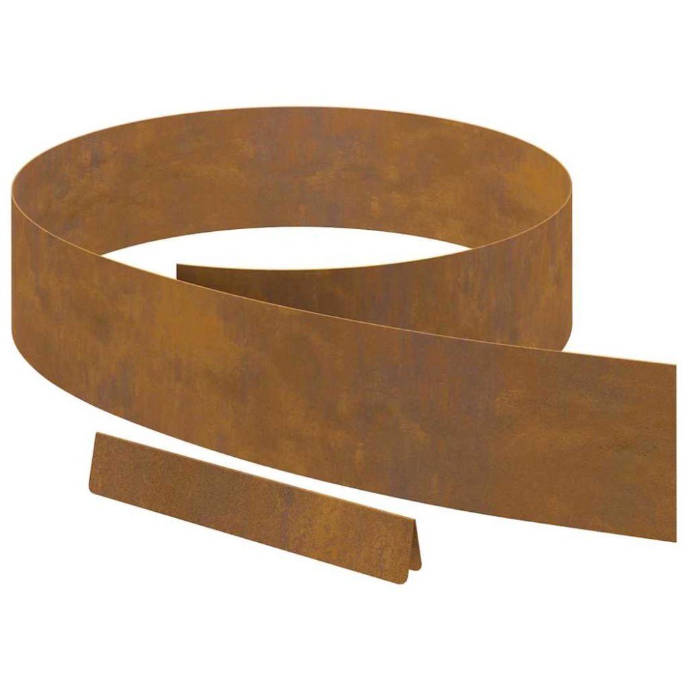 vidaXL Împrejmuire pentru gazon Ruginit 450 x 15 cm