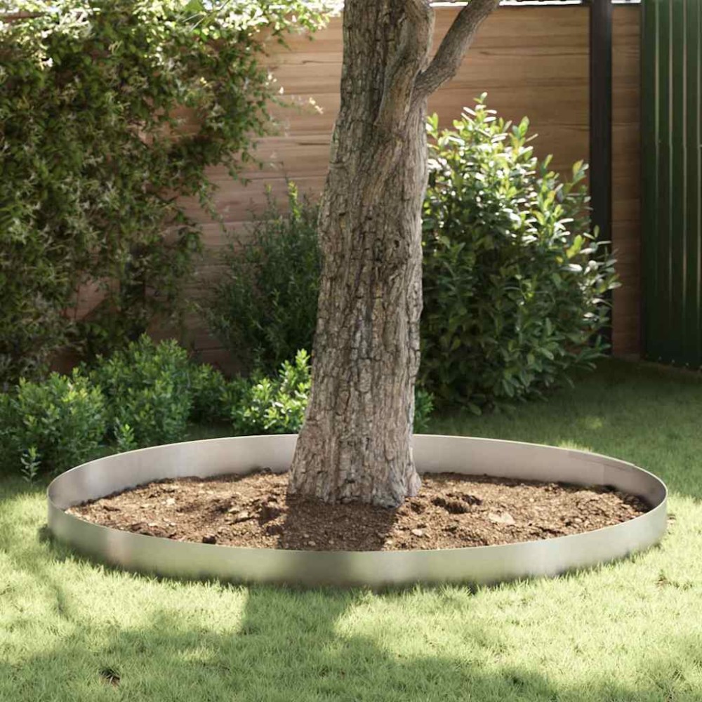 vidaXL Împrejmuire pentru gazon 4 pcs Argintiu 450 x 20 cm