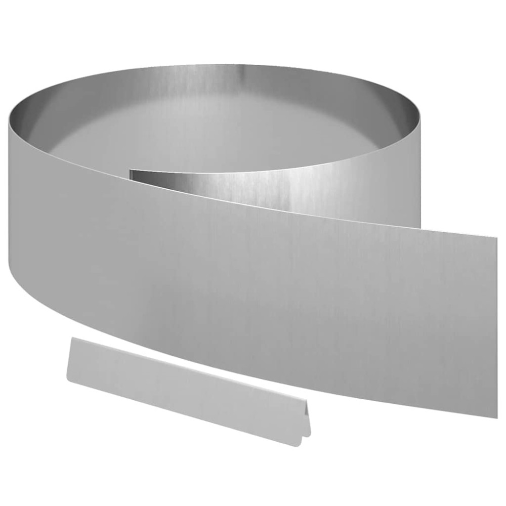 vidaXL Împrejmuire pentru gazon Argintiu 450 x 20 cm Oțel galvanizat