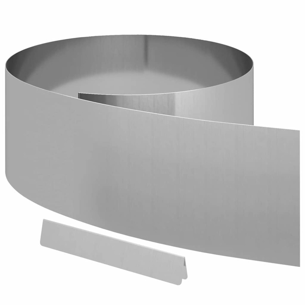 vidaXL Împrejmuire pentru gazon Argintiu 450 x 25 cm Oțel galvanizat