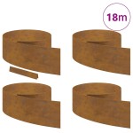 vidaXL Împrejmuire pentru gazon 4 pcs Ruginit 450 x 25 cm