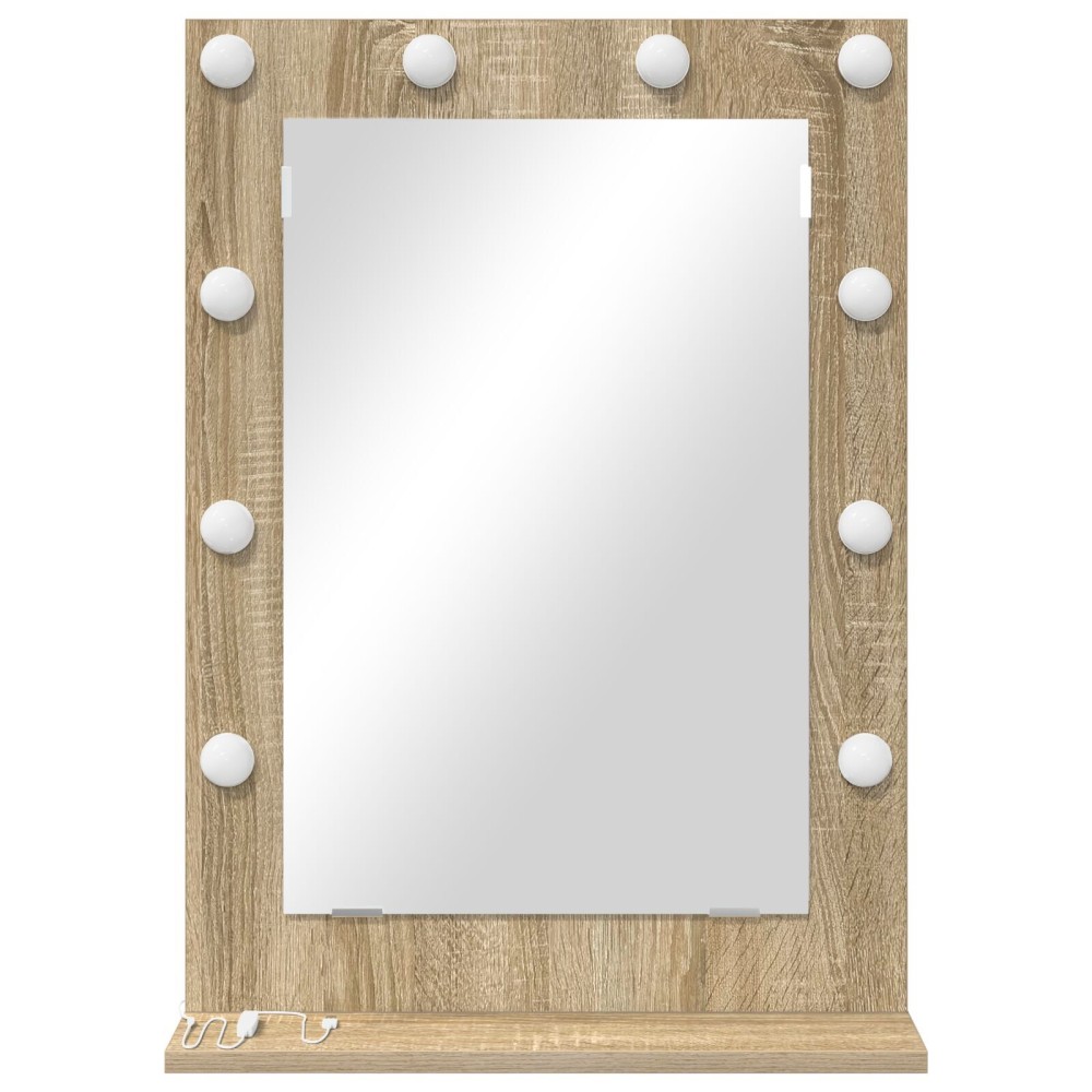 vidaXL Oglindă de Toaletă Stejar Sonoma MDF, Sticlă 70 x 50 x 18 cm