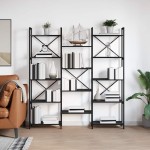vidaXL Raft pentru cărți Stejar negru 156 x 25 x 167.5 cm vidaXL Raft pentru cărți Stejar negru 156 x 25 x 167.5 cm