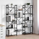 vidaXL Raft pentru cărți Stejar negru 156 x 25 x 167.5 cm vidaXL Raft pentru cărți Stejar negru 156 x 25 x 167.5 cm