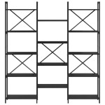 vidaXL Raft pentru cărți Stejar negru 156 x 25 x 167.5 cm vidaXL Raft pentru cărți Stejar negru 156 x 25 x 167.5 cm
