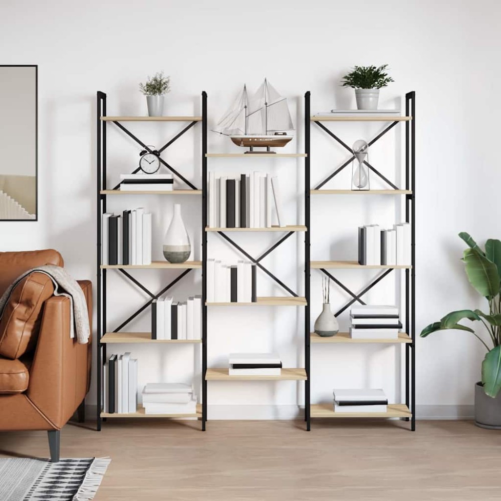 vidaXL Raft pentru cărți Stejar sonoma 156 x 25 x 167.5 cm
