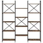 vidaXL Raft pentru cărți Stejar afumat 156 x 25 x 167.5 cm vidaXL Raft pentru cărți Stejar afumat 156 x 25 x 167.5 cm