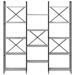 vidaXL Raft pentru cărți sonoma gri 156 x 25 x 167.5 cm Lemn compozit vidaXL Raft pentru cărți sonoma gri 156 x 25 x 167.5 cm Lemn compozit