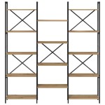 vidaXL Raft pentru cărți stejar artizanal 156 x 25 x 167.5 cm
