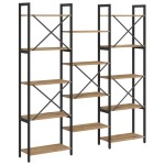 vidaXL Raft pentru cărți stejar artizanal 156 x 25 x 167.5 cm