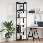 vidaXL Bibliotecă Stejar negru 40 x 30 x 188 cm Lemn compozit vidaXL Bibliotecă Stejar negru 40 x 30 x 188 cm Lemn compozit