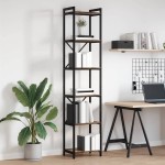 vidaXL Bibliotecă Stejar afumat 40 x 30 x 188 cm Lemn compozit