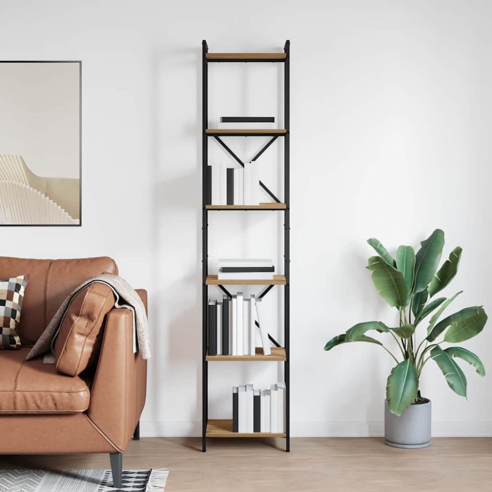 vidaXL Bibliotecă stejar artizanal 40 x 30 x 188 cm Lemn compozit